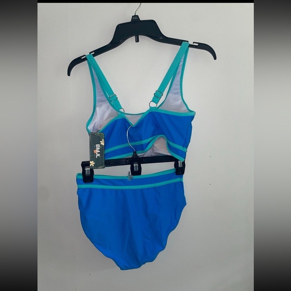 BMJL High Waisted Bikini Sets Sporty Two Piece Swimsuit Color Block Cheeky NWT S - Picture 8 of 9